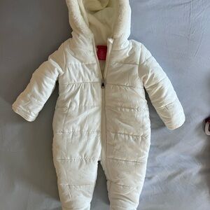 White Infant One Piece Snowsuit 6-9mo
